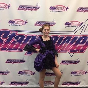 Black and purple dance costume